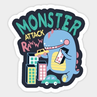 Monster Attack Sticker